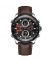 Timezone Aurora Crest Watch For Men (TZ-1303)-Black Bezel - Brown Strap - On Installments - IS-0205